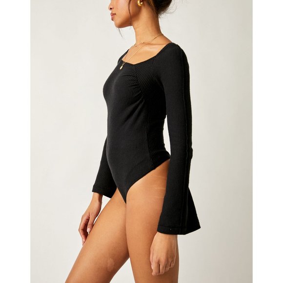 FREE PEOPLE On A Cloud Bodysuit / Black - Picture 4 of 11